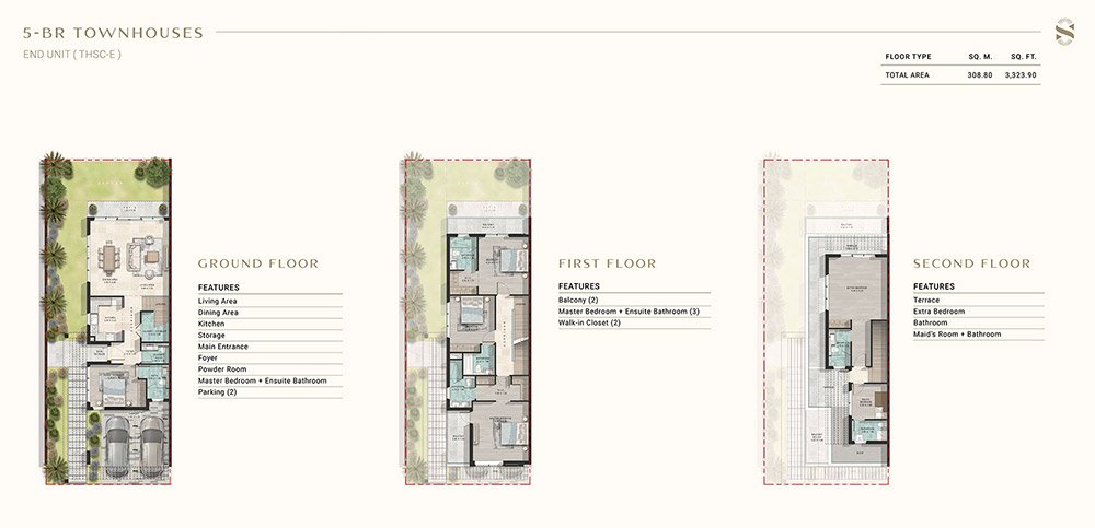 Damac Sun City 5 Bedroom Townhouse Floor Plan